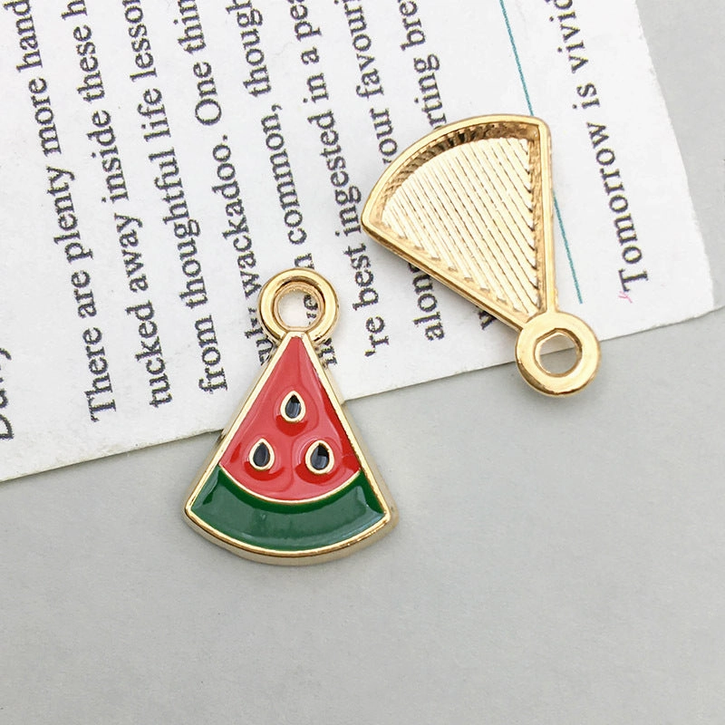 Wholesale 1 New Oil Dripping Alloy Colorful Simulation Apple Cherry DIY Pendant