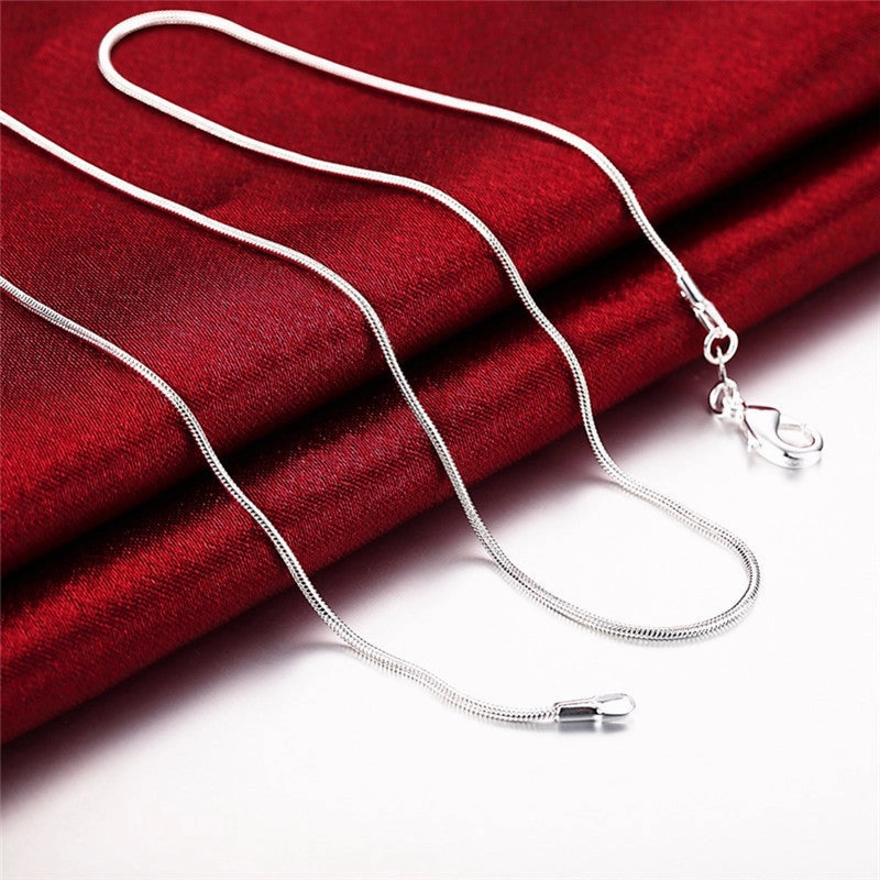 Wholesale 1MM snake bone chain silver-plated necklace