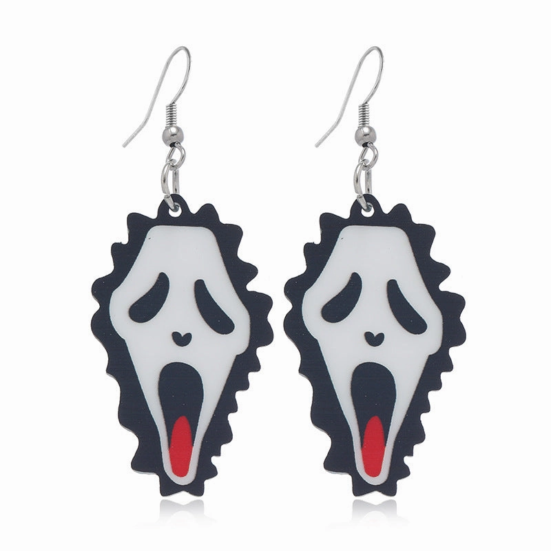 Wholesale 2023 Halloween Irregular Creative Multicolor Horror Acrylic Earrings