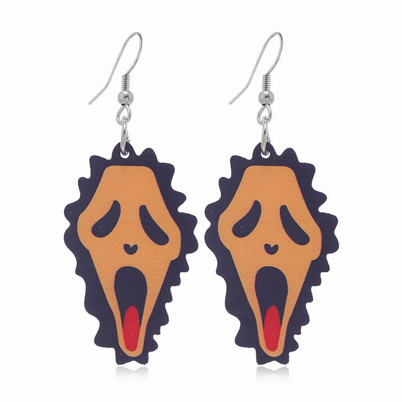Wholesale 2023 Halloween Irregular Creative Multicolor Horror Acrylic Earrings