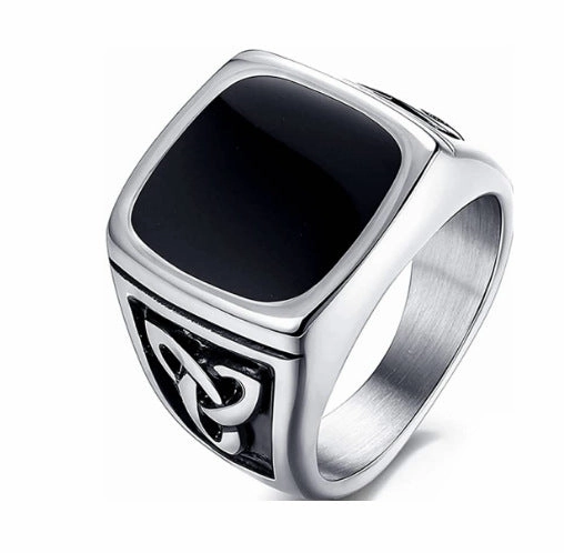 Wholesale 2023 Personalized Retro Pattern Celtic Knot Domineering Totem Titanium Steel Ring