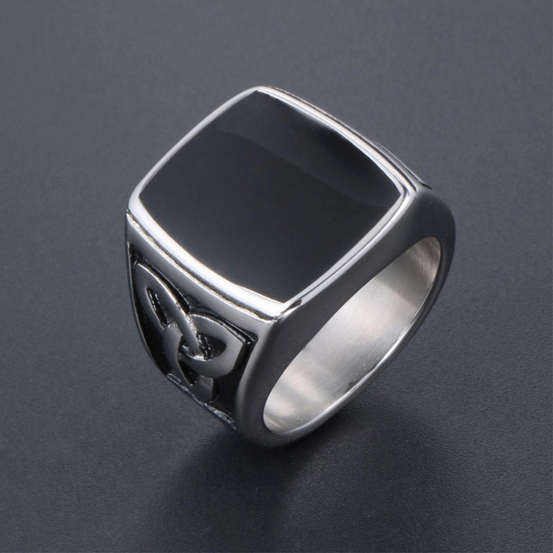 Wholesale 2023 Personalized Retro Pattern Celtic Knot Domineering Totem Titanium Steel Ring
