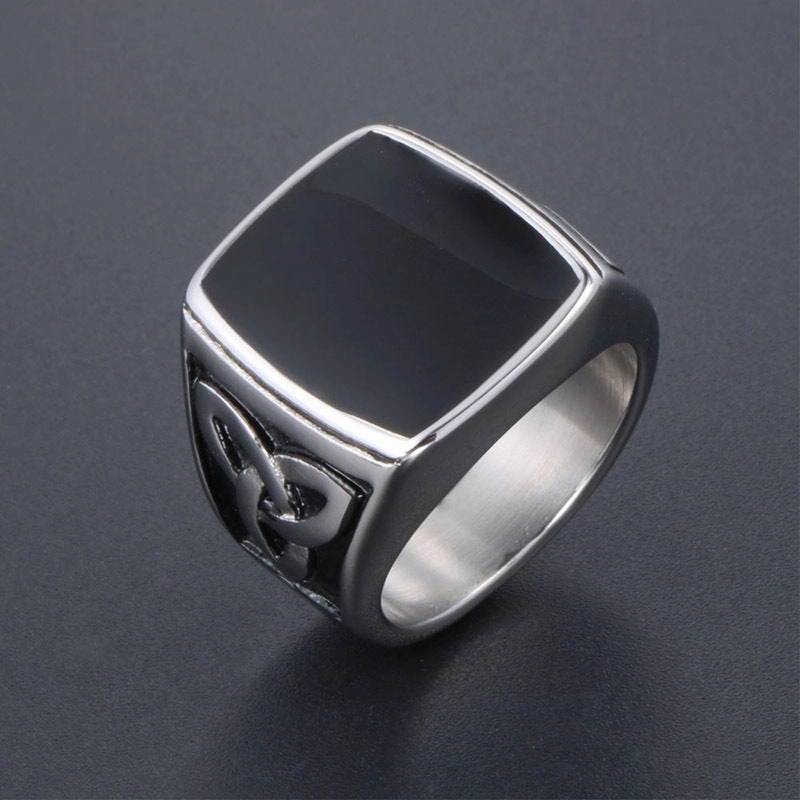 Wholesale 2023 Personalized Retro Pattern Celtic Knot Domineering Totem Titanium Steel Ring