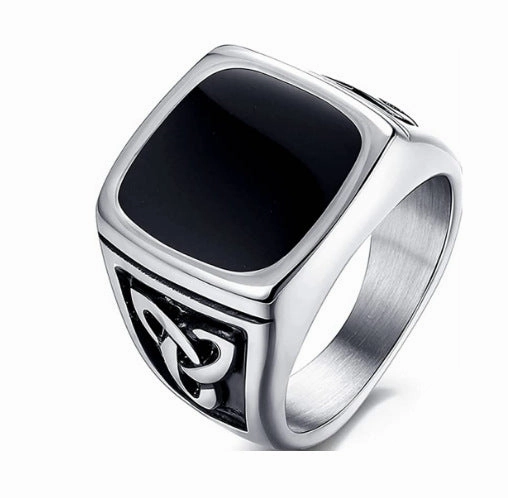 Wholesale 2023 Personalized Retro Pattern Celtic Knot Domineering Totem Titanium Steel Ring