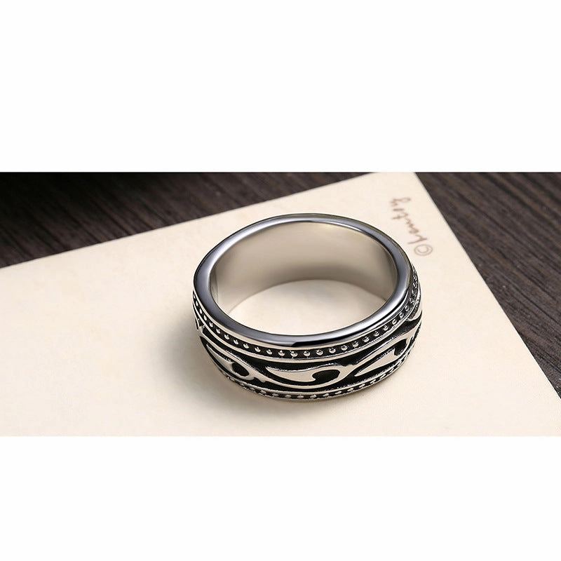 Wholesale 2023 Personalized Retro Pattern Celtic Knot Domineering Totem Titanium Steel Ring