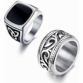 Wholesale 2023 Personalized Retro Pattern Celtic Knot Domineering Totem Titanium Steel Ring