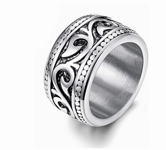 Wholesale 2023 Personalized Retro Pattern Celtic Knot Domineering Totem Titanium Steel Ring