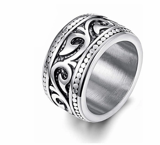 Wholesale 2023 Personalized Retro Pattern Celtic Knot Domineering Totem Titanium Steel Ring