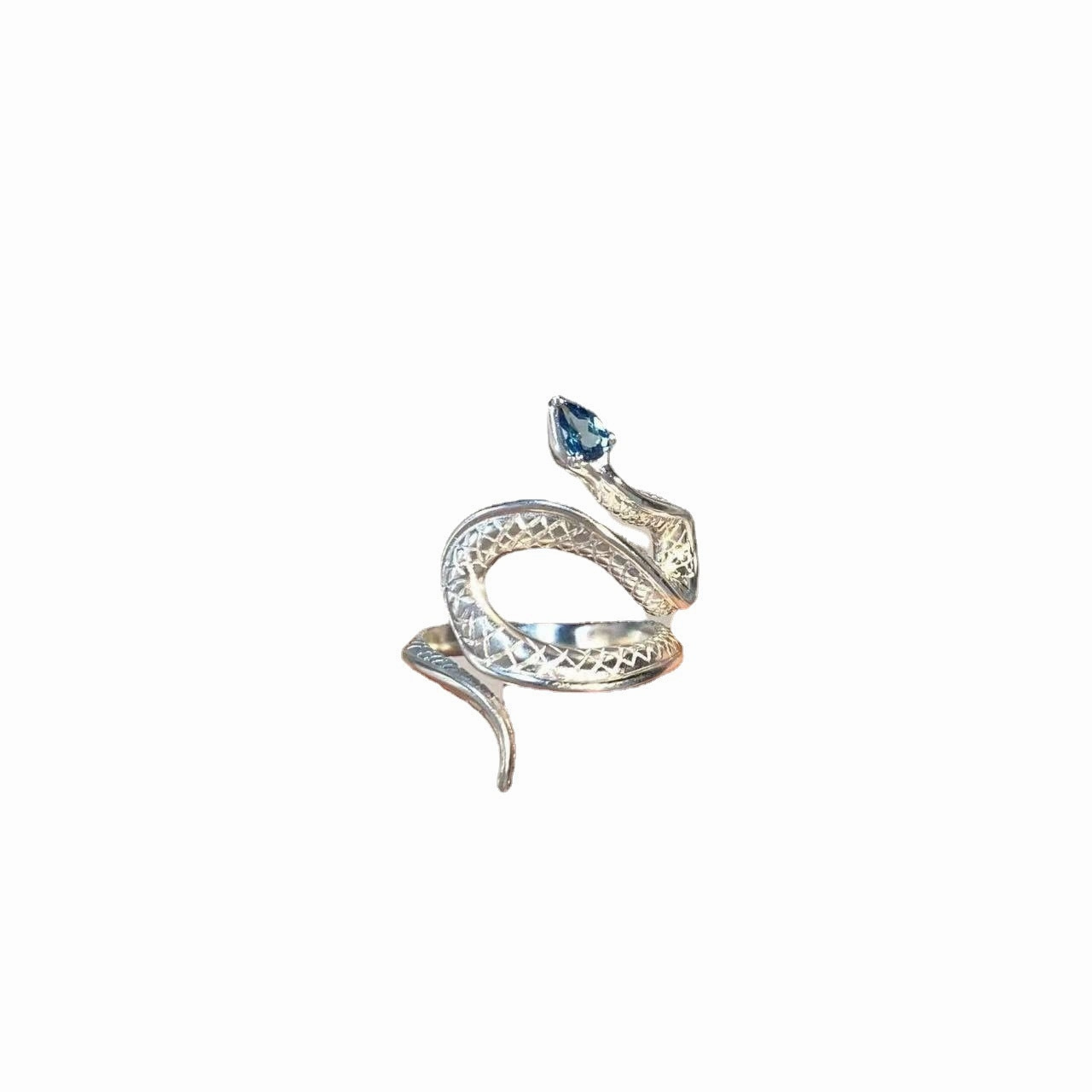 Wholesale 20pcs Snake Silver Jewelry All-match Niche Topaz Snake Ring