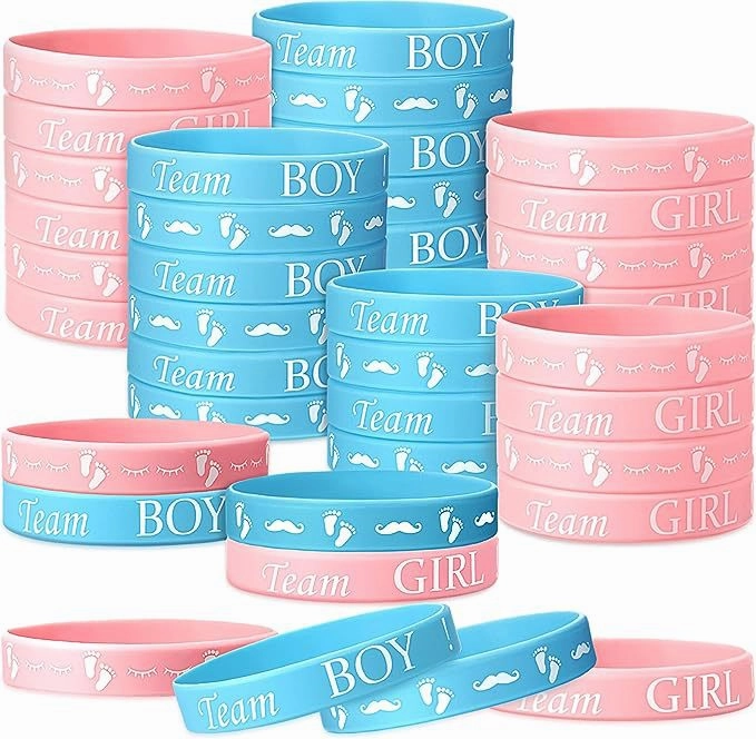 Wholesale  20pcs Team boy Girl Gender Party Silicone Rubber Bracelet
