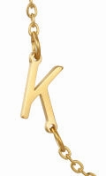 Wholesale 26 Alphabet Gold Up and Down Hole Stainless Steel Necklace