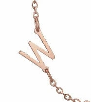 Wholesale 26 Alphabet Gold Up and Down Hole Stainless Steel Necklace