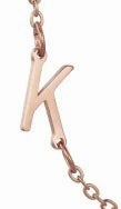Wholesale 26 Alphabet Gold Up and Down Hole Stainless Steel Necklace