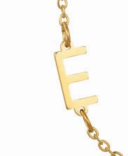 Wholesale 26 Alphabet Gold Up and Down Hole Stainless Steel Necklace