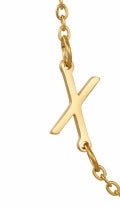 Wholesale 26 Alphabet Gold Up and Down Hole Stainless Steel Necklace