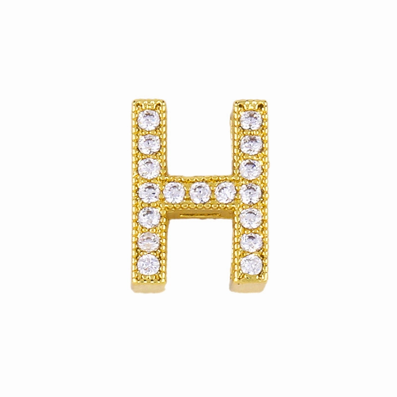 Wholesale 26 English Alphabets Gold-plated Necklaces with Diamonds