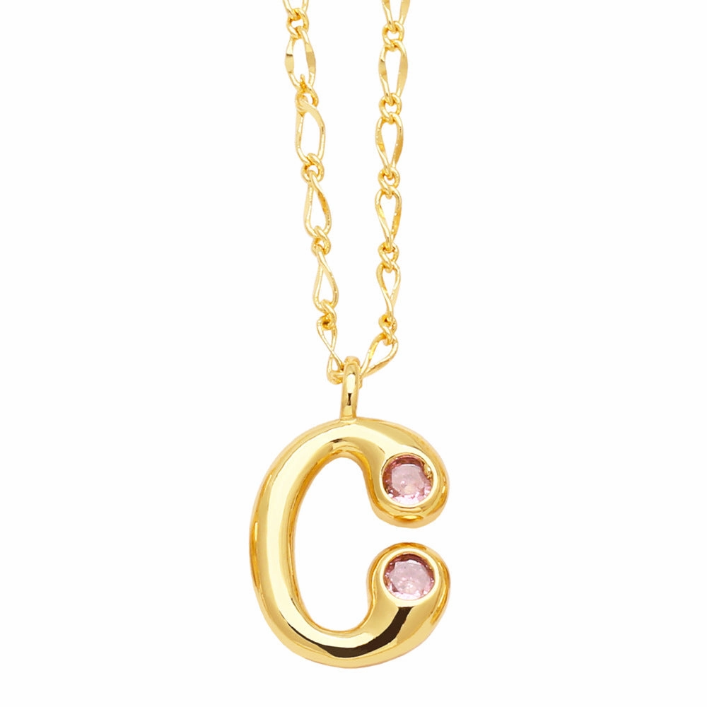 Wholesale 26 English Letters Gold Plated Necklace