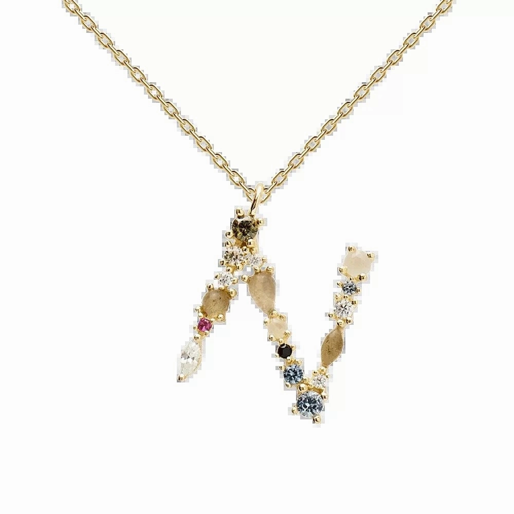 Wholesale 26 Letter Classic Gold Plated Necklaces