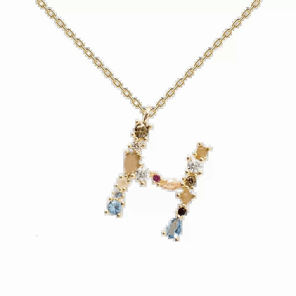 Wholesale 26 Letter Classic Gold Plated Necklaces