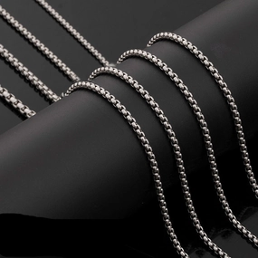 Wholesale 2.5mm stainless steel square pearl chain necklace