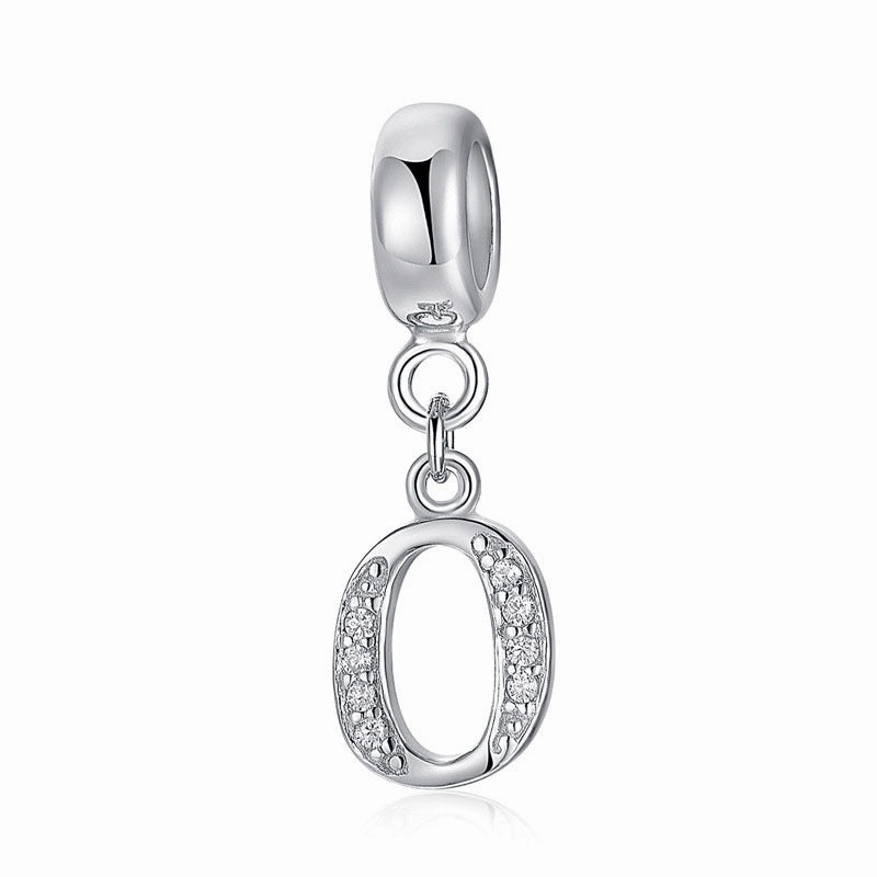 Wholesale 2CM1CM Sterling Silver Alphabet Accessories Beads