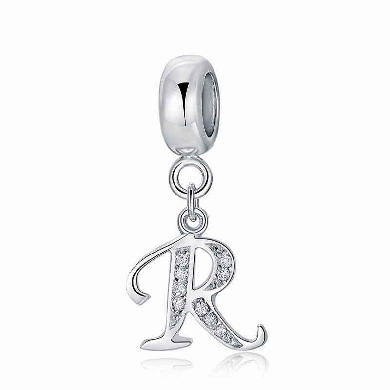 Wholesale 2CM1CM Sterling Silver Alphabet Accessories Beads