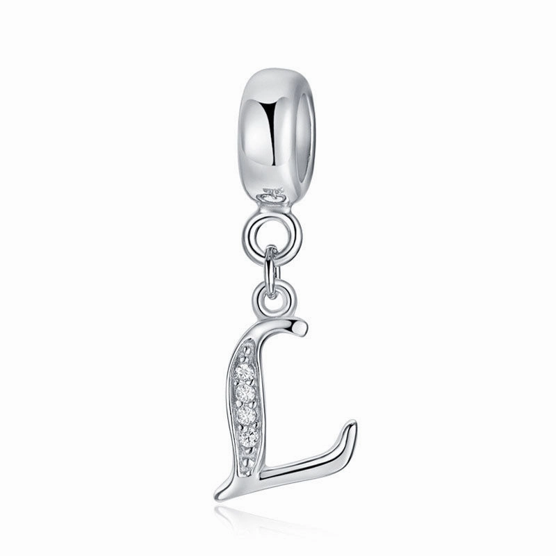 Wholesale 2CM1CM Sterling Silver Alphabet Accessories Beads