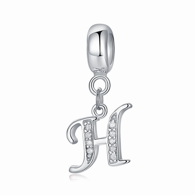 Wholesale 2CM1CM Sterling Silver Alphabet Accessories Beads