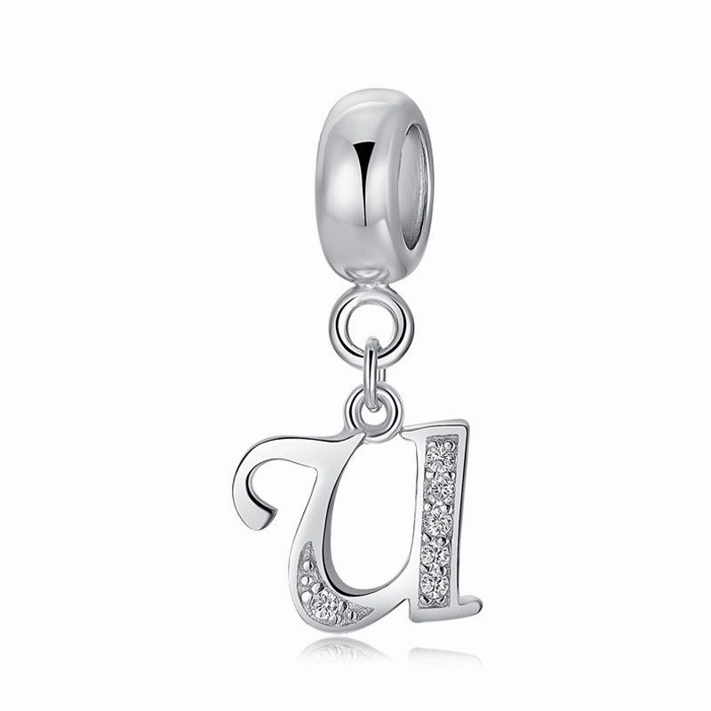 Wholesale 2CM1CM Sterling Silver Alphabet Accessories Beads