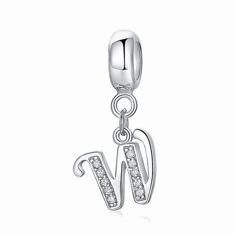 Wholesale 2CM1CM Sterling Silver Alphabet Accessories Beads