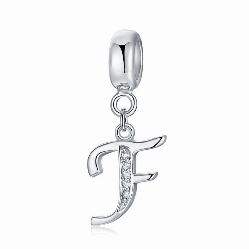 Wholesale 2CM1CM Sterling Silver Alphabet Accessories Beads