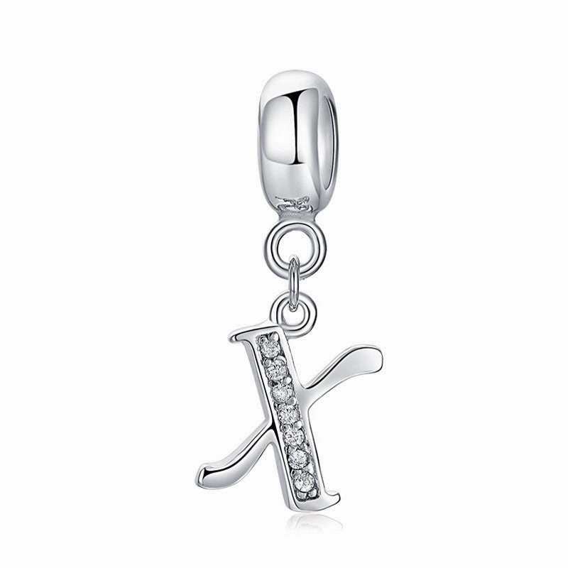 Wholesale 2CM1CM Sterling Silver Alphabet Accessories Beads