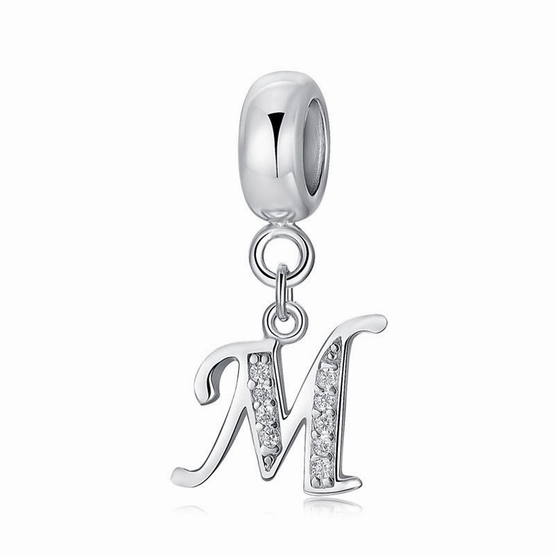 Wholesale 2CM1CM Sterling Silver Alphabet Accessories Beads