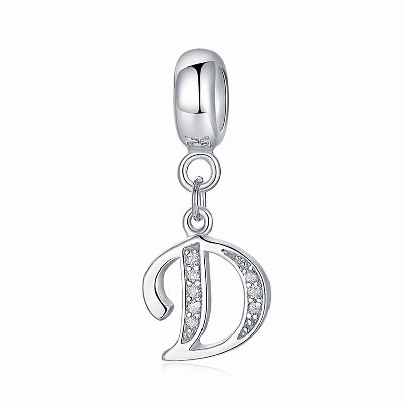 Wholesale 2CM1CM Sterling Silver Alphabet Accessories Beads