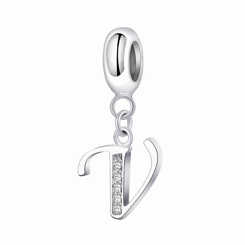 Wholesale 2CM1CM Sterling Silver Alphabet Accessories Beads