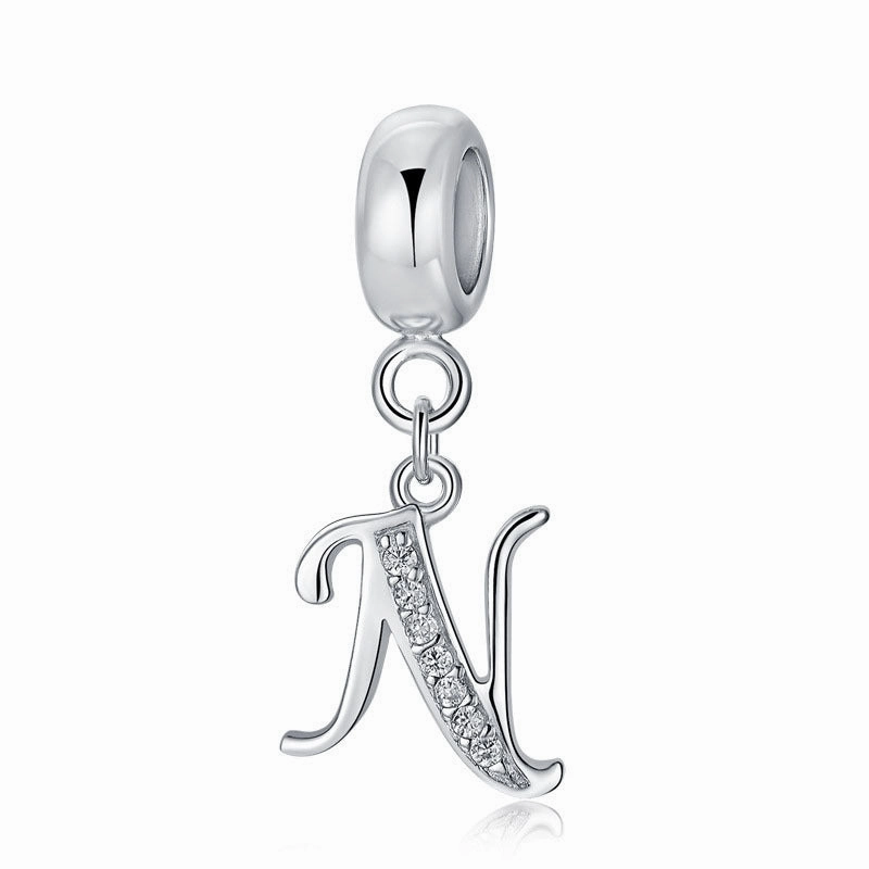Wholesale 2CM1CM Sterling Silver Alphabet Accessories Beads
