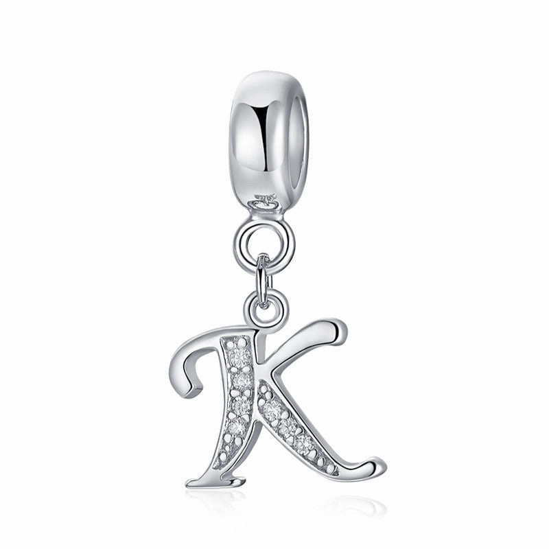 Wholesale 2CM1CM Sterling Silver Alphabet Accessories Beads