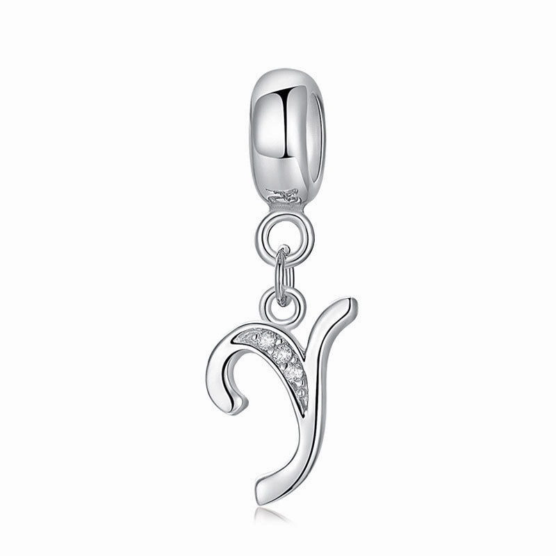 Wholesale 2CM1CM Sterling Silver Alphabet Accessories Beads