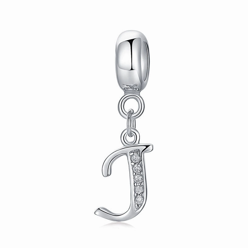 Wholesale 2CM1CM Sterling Silver Alphabet Accessories Beads