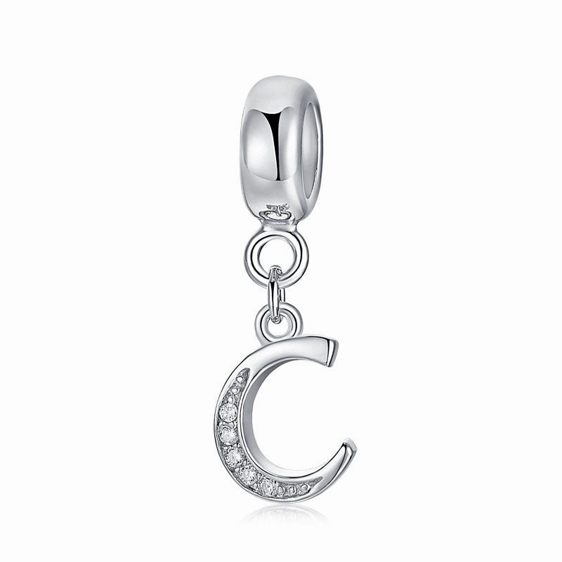 Wholesale 2CM1CM Sterling Silver Alphabet Accessories Beads