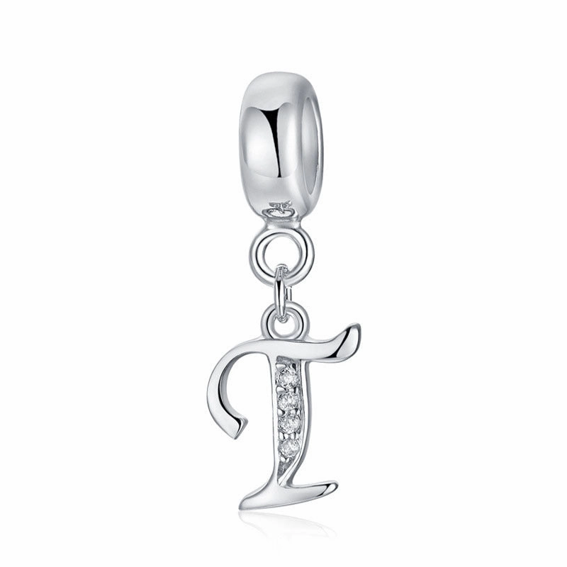 Wholesale 2CM1CM Sterling Silver Alphabet Accessories Beads