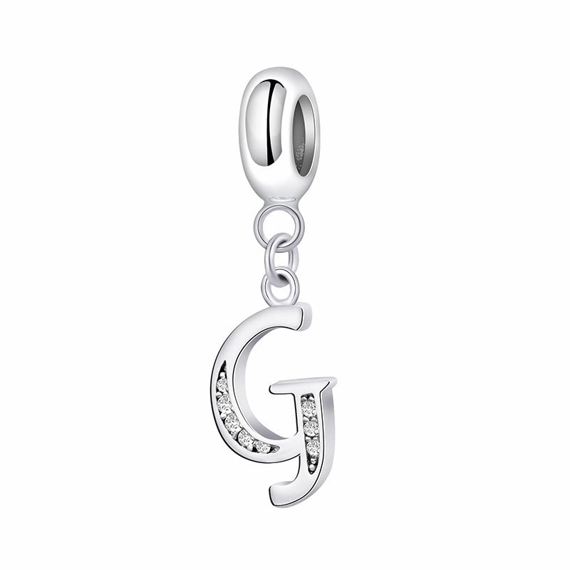 Wholesale 2CM1CM Sterling Silver Alphabet Accessories Beads