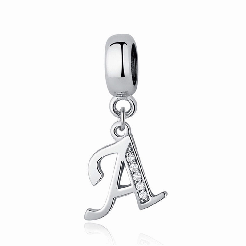 Wholesale 2CM1CM Sterling Silver Alphabet Accessories Beads