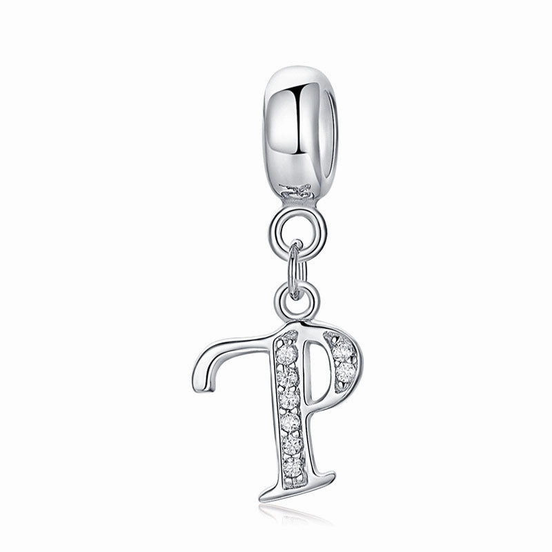 Wholesale 2CM1CM Sterling Silver Alphabet Accessories Beads