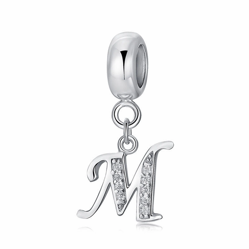 Wholesale 2CM1CM Sterling Silver Alphabet Accessories Beads