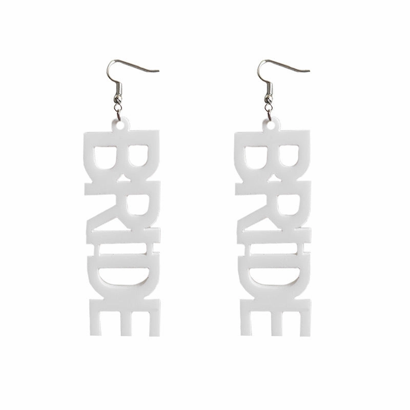 Wholesale 2pairs/pack Acrylic Shiny Alphabet Earrings