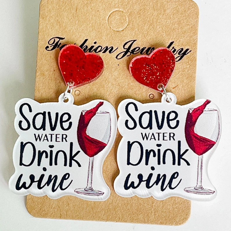 Wholesale 2pairs/pack Christmas Acrylic Red Wine Beer Party Santa Hat Lightning Boots Earrings