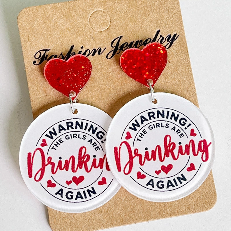 Wholesale 2pairs/pack Christmas Acrylic Red Wine Beer Party Santa Hat Lightning Boots Earrings