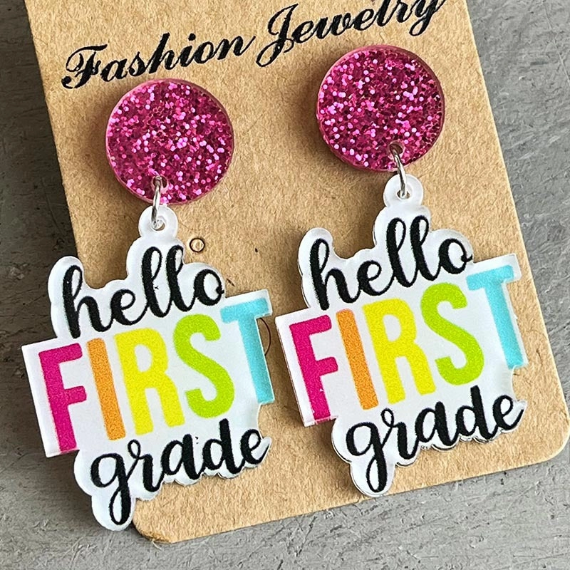Wholesale 2pairs/pack Colorful Shiny Acrylic Earrings
