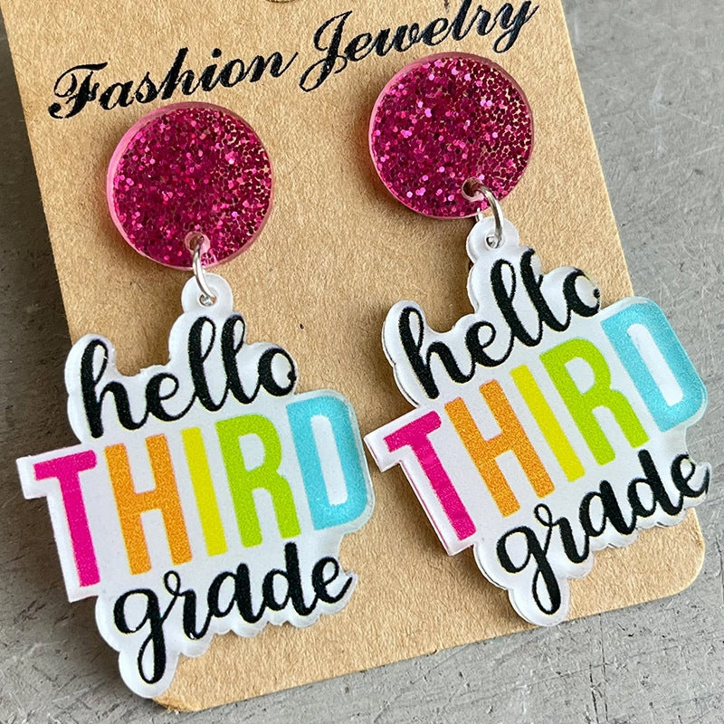 Wholesale 2pairs/pack Colorful Shiny Acrylic Earrings